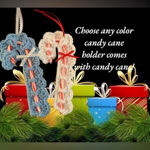 Handmade Crochet Candy Cane Cover with candy cane choose color
